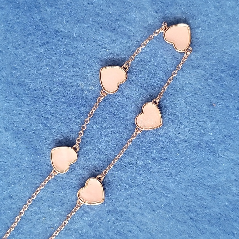 Pura Vida Rose Gold Colored Necklace with Hearts - Picture 2 of 3